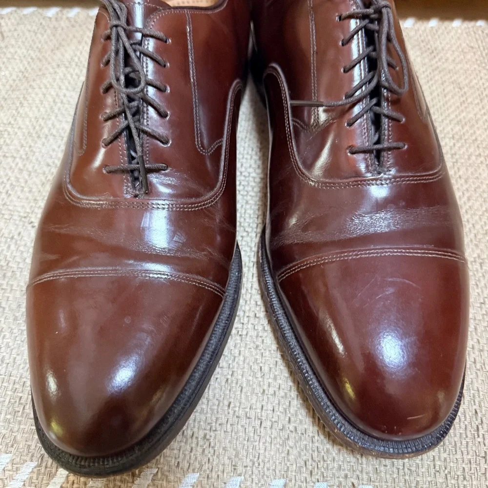 Johnston & Murphy Optima Oxford 10.5 C Burgundy Leather Cap Toe Made in USA